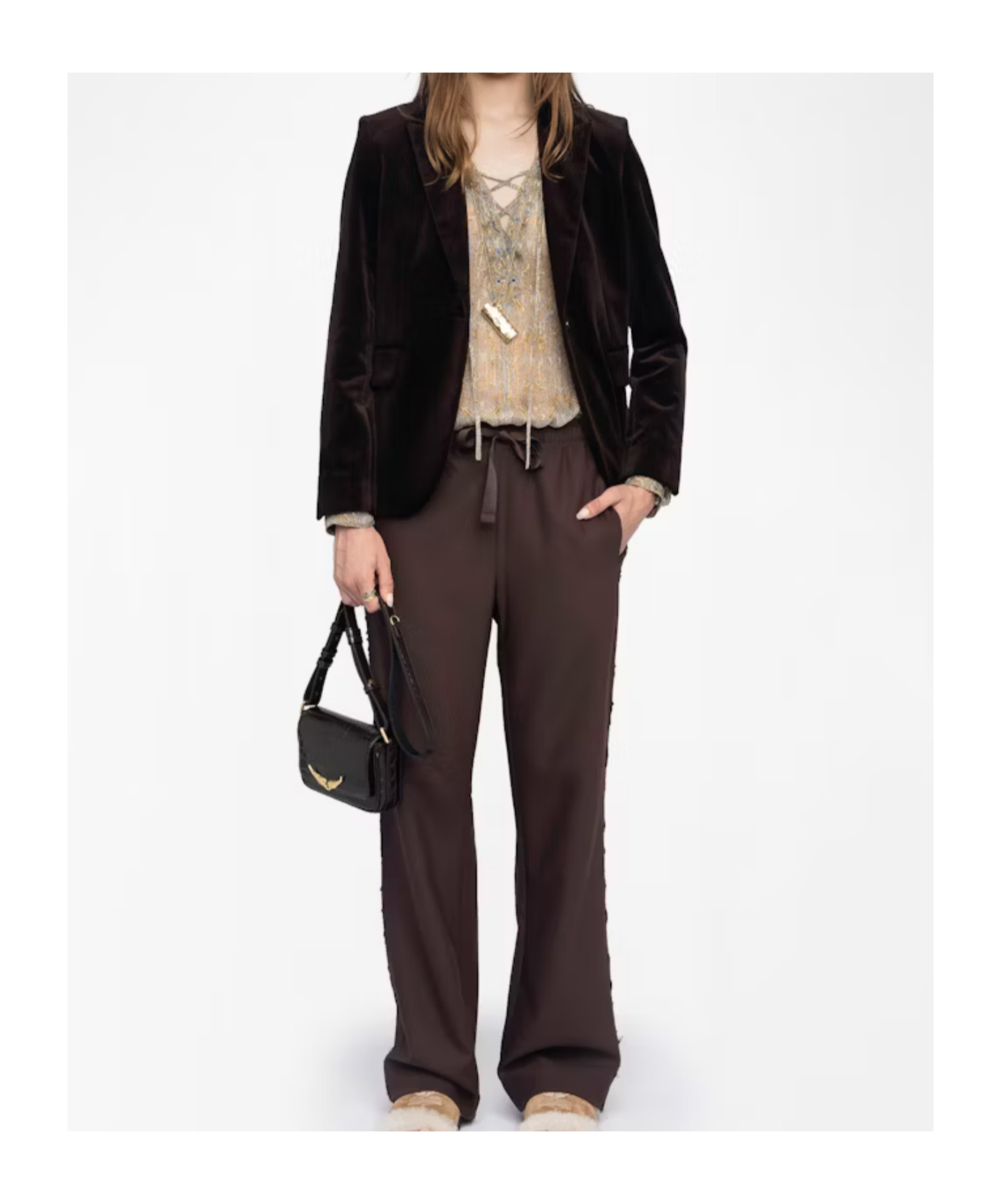 Zadig & Voltaire Poma Tailleur Drawstring Pants In Brown