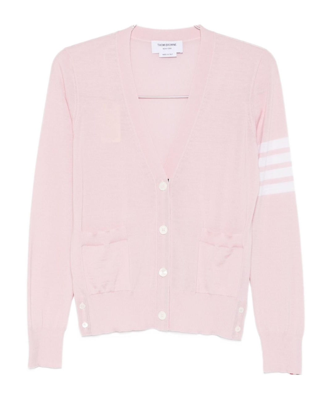 Thom Browne Pocket Stripe Sweater In Pink