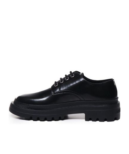 Moschino Logo-print Oxfords In Black