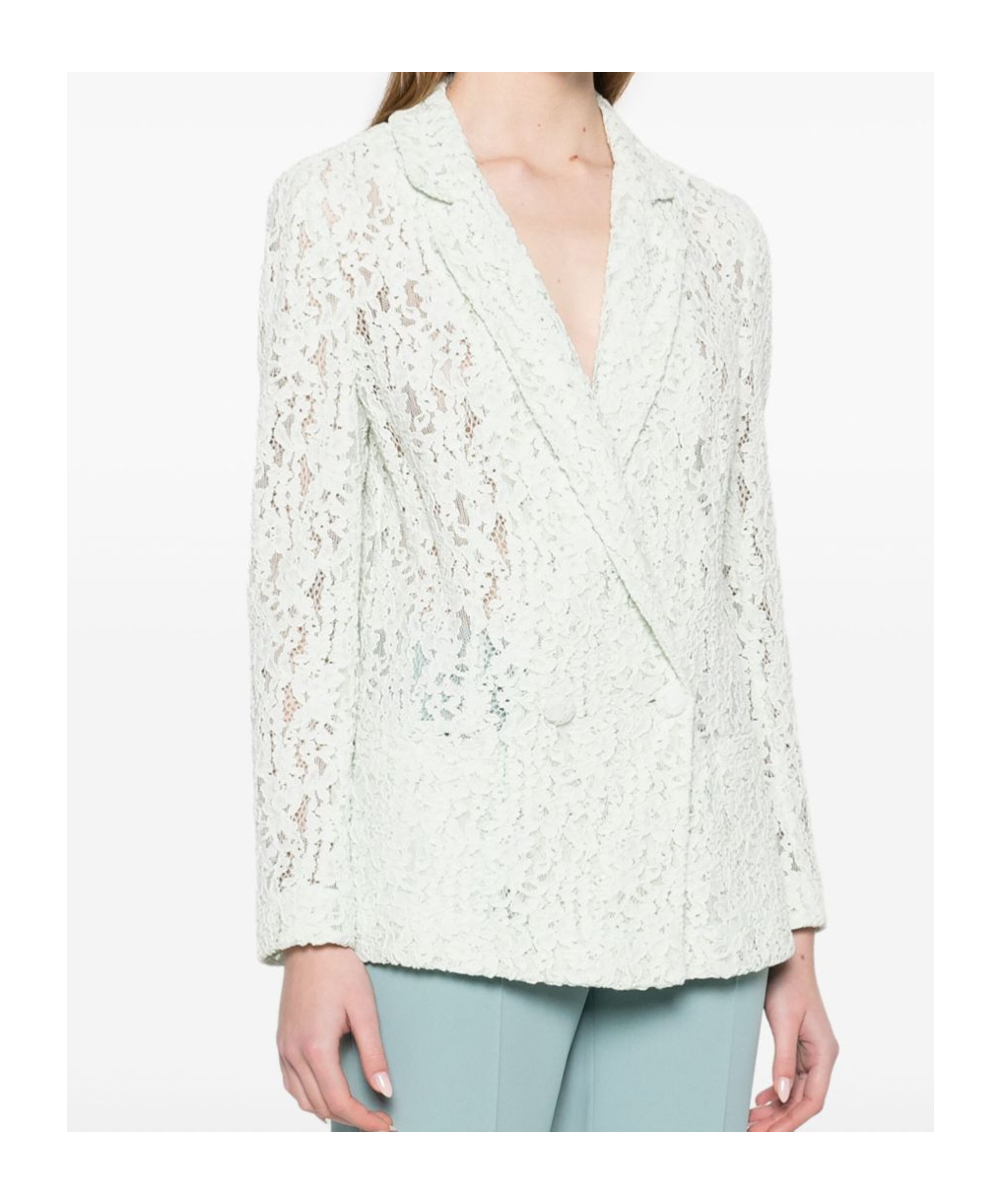 Shop Twinset Lace Blazer In White