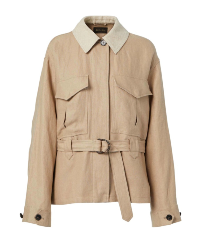 Loro Piana Dillon Linen Crêpe Jacket In Sand