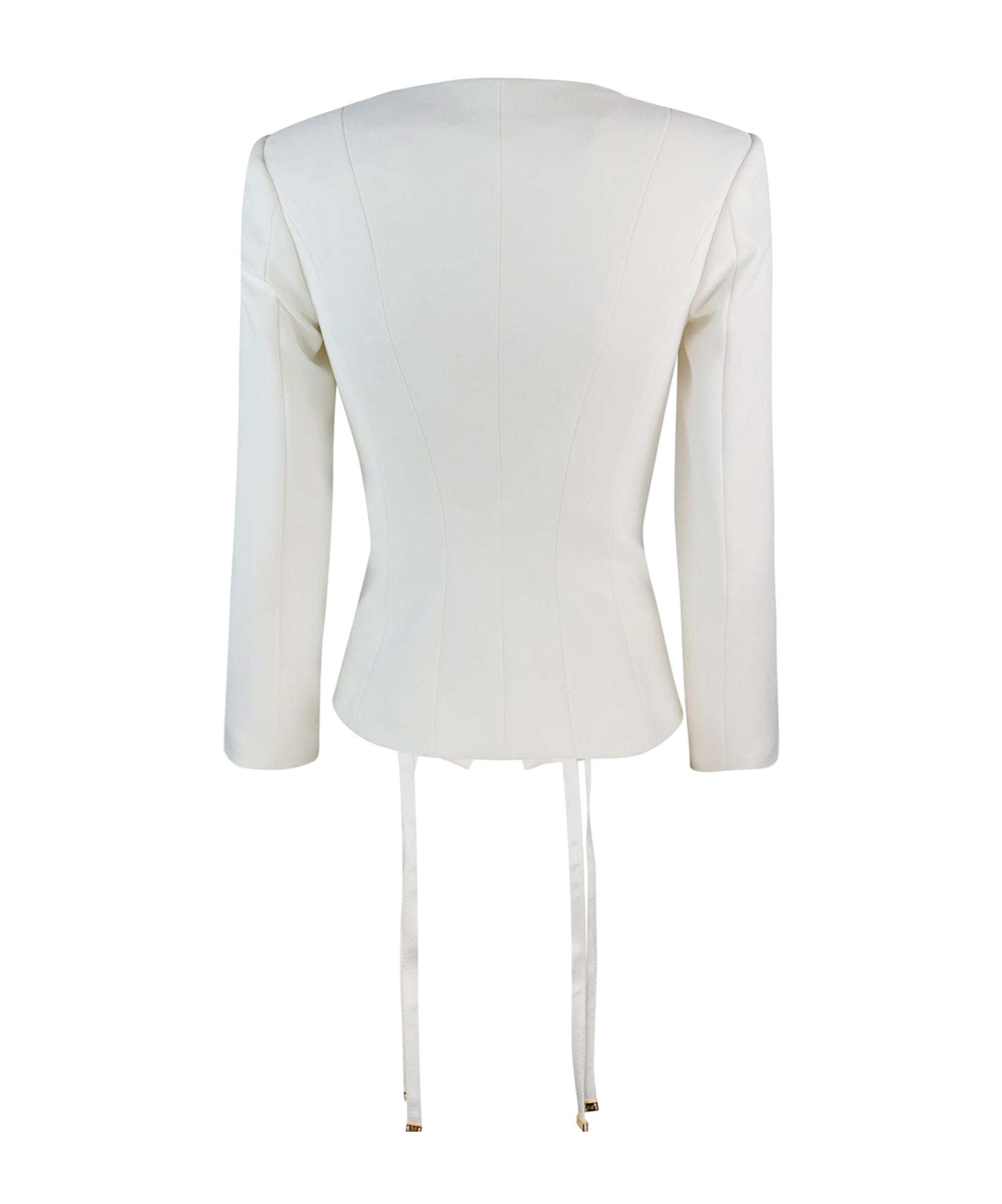 Elisabetta Franchi Crêpe Jacket With Criss-cross Laces In White