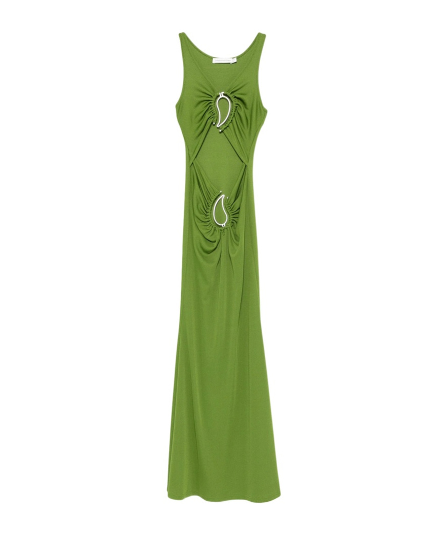 Christopher Esber Cut-out Ring-detail Maxi Dress In Green