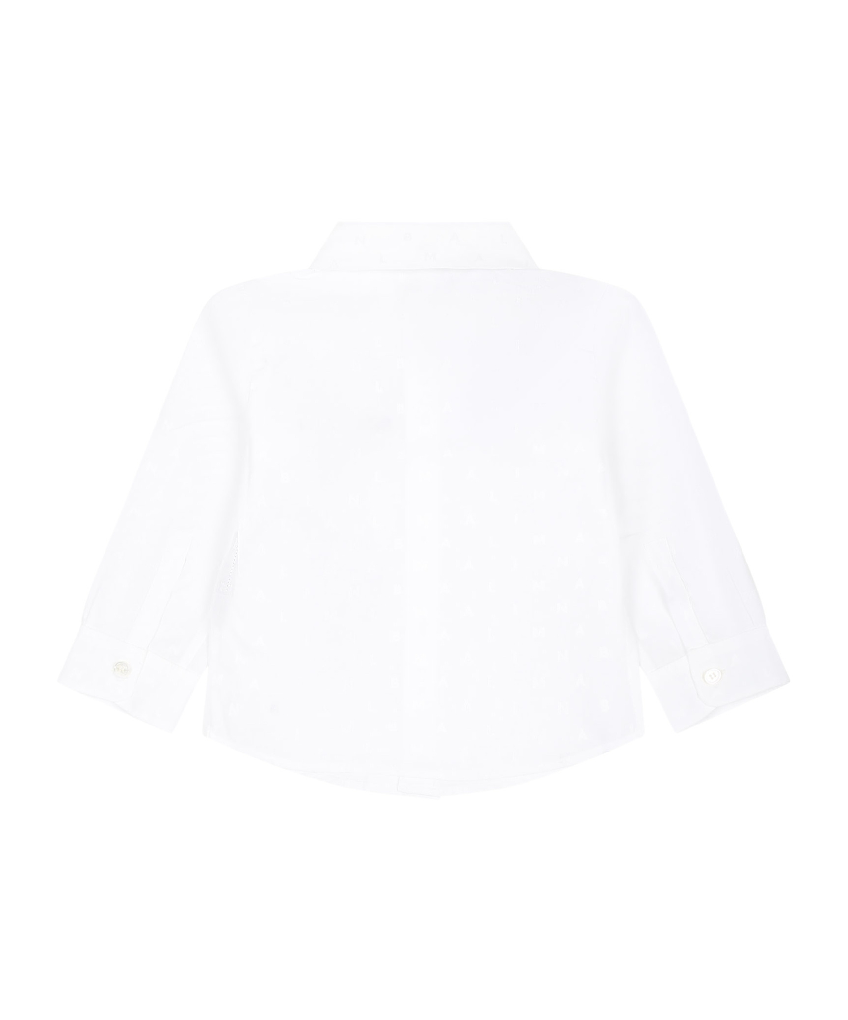 Shop Balmain Monogram-jacquard Cotton Shirt In White