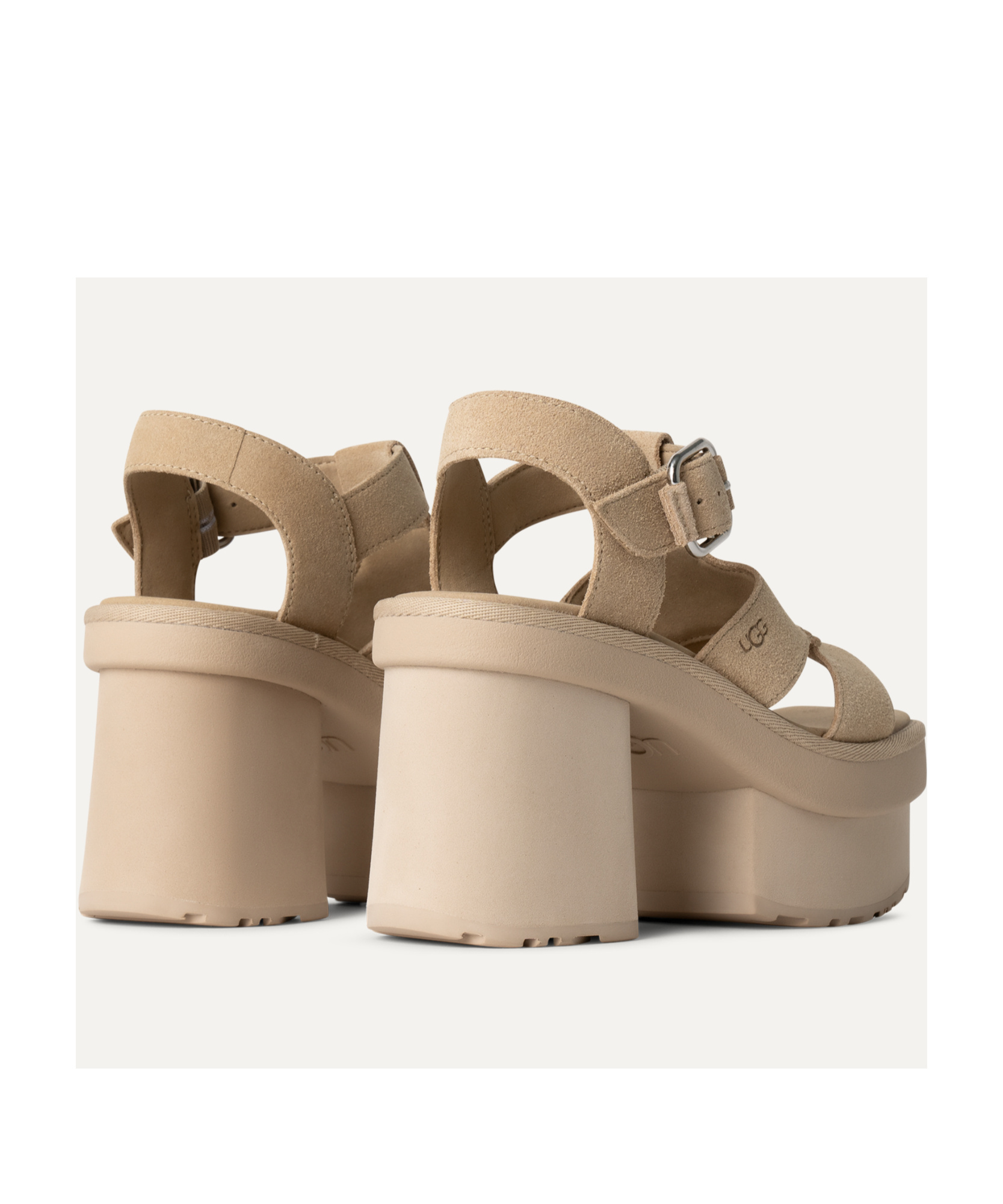 Ugg Platform High Heel Sandals In Mustard Seeds