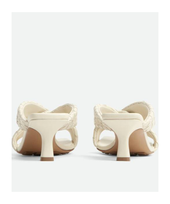 Bottega Veneta Leather Intrecciato Riva Mules 50 In White