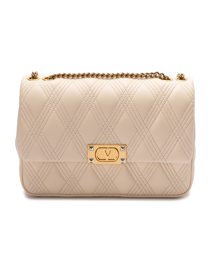 Valentino Quiltie 67 Shoulder Bag In Nude