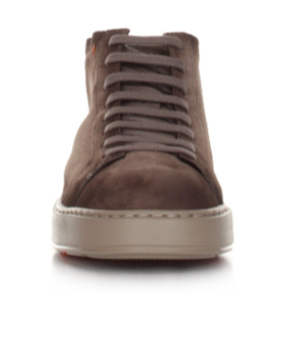 Santoni Dump-high Middle Allacciata Con Zip Interna In Brown