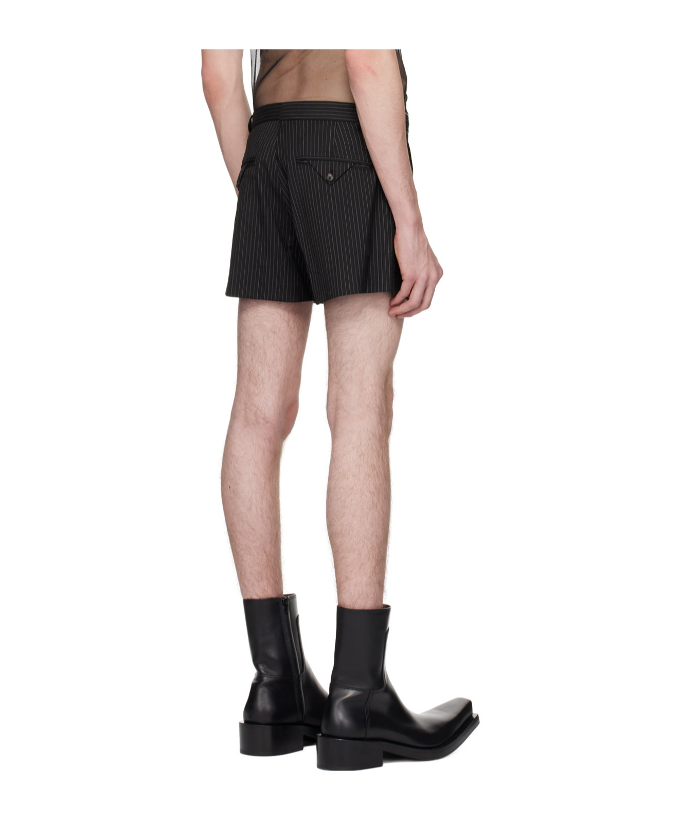 Egonlab Black Double Buckle Shorts In Black