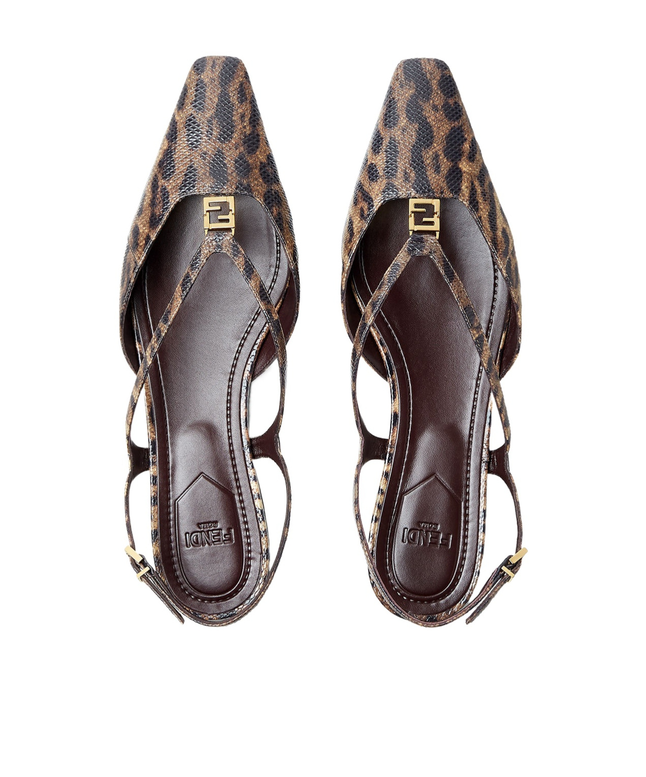 Fendi Printed Karung Flats In Animal Print