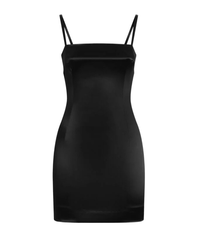 Dolce & Gabbana Satin Mini Dress In Black