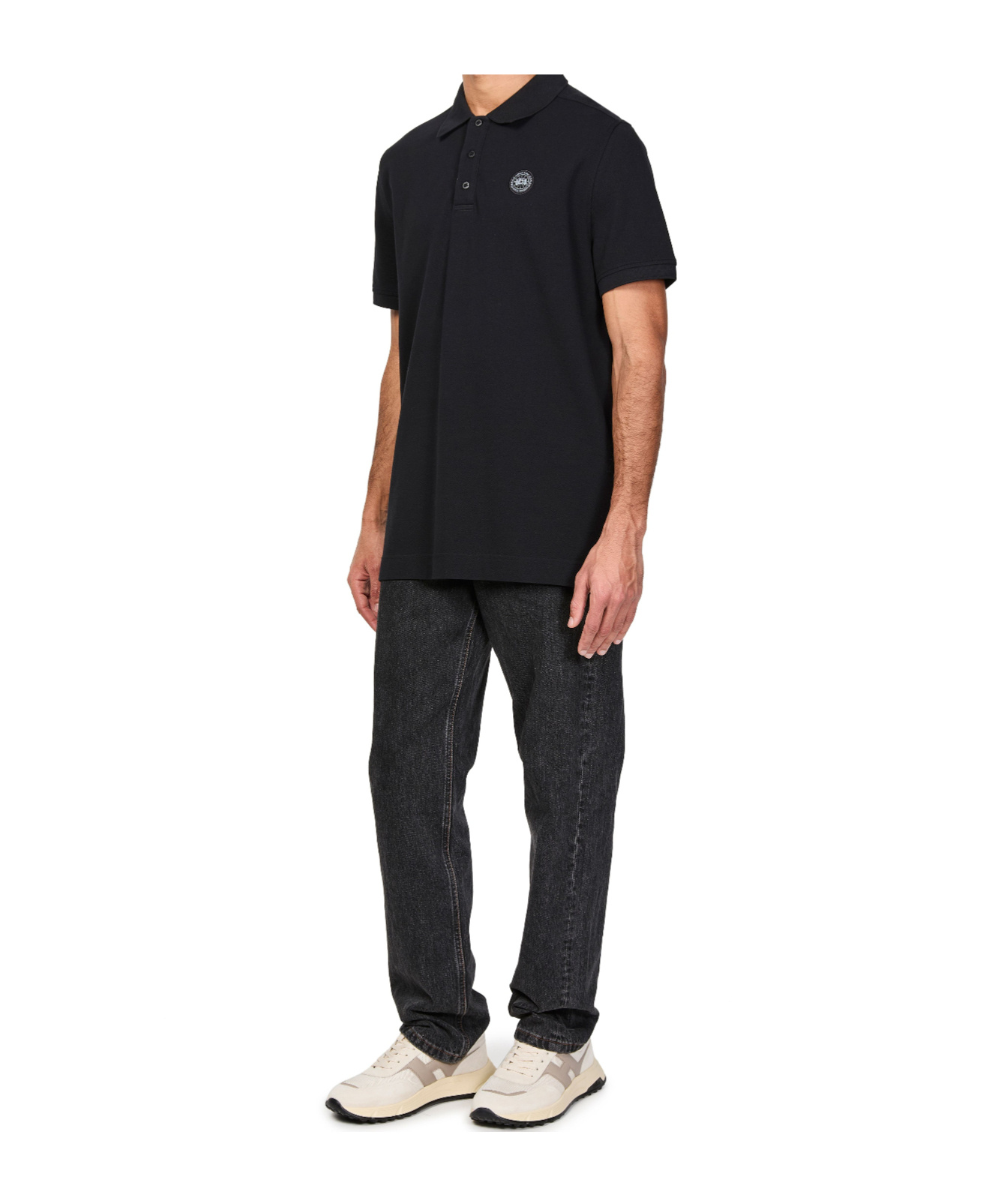Shop Canada Goose Short-sleeved Polo Shirt In Black