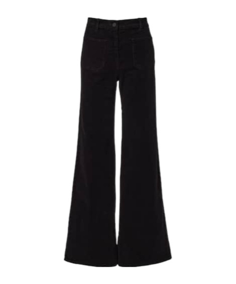 Nili Lotan Florence Cotton-blend Corduroy Flared Pants In Black