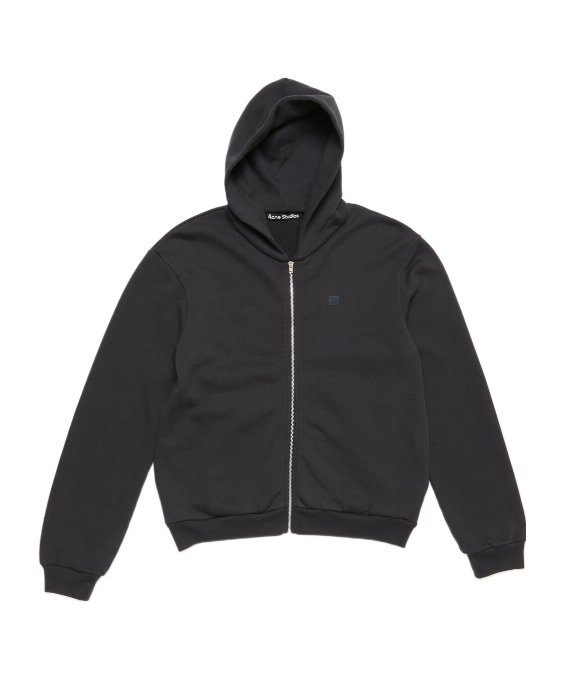 Shop Acne Studios Zip-up Hoodie In Black