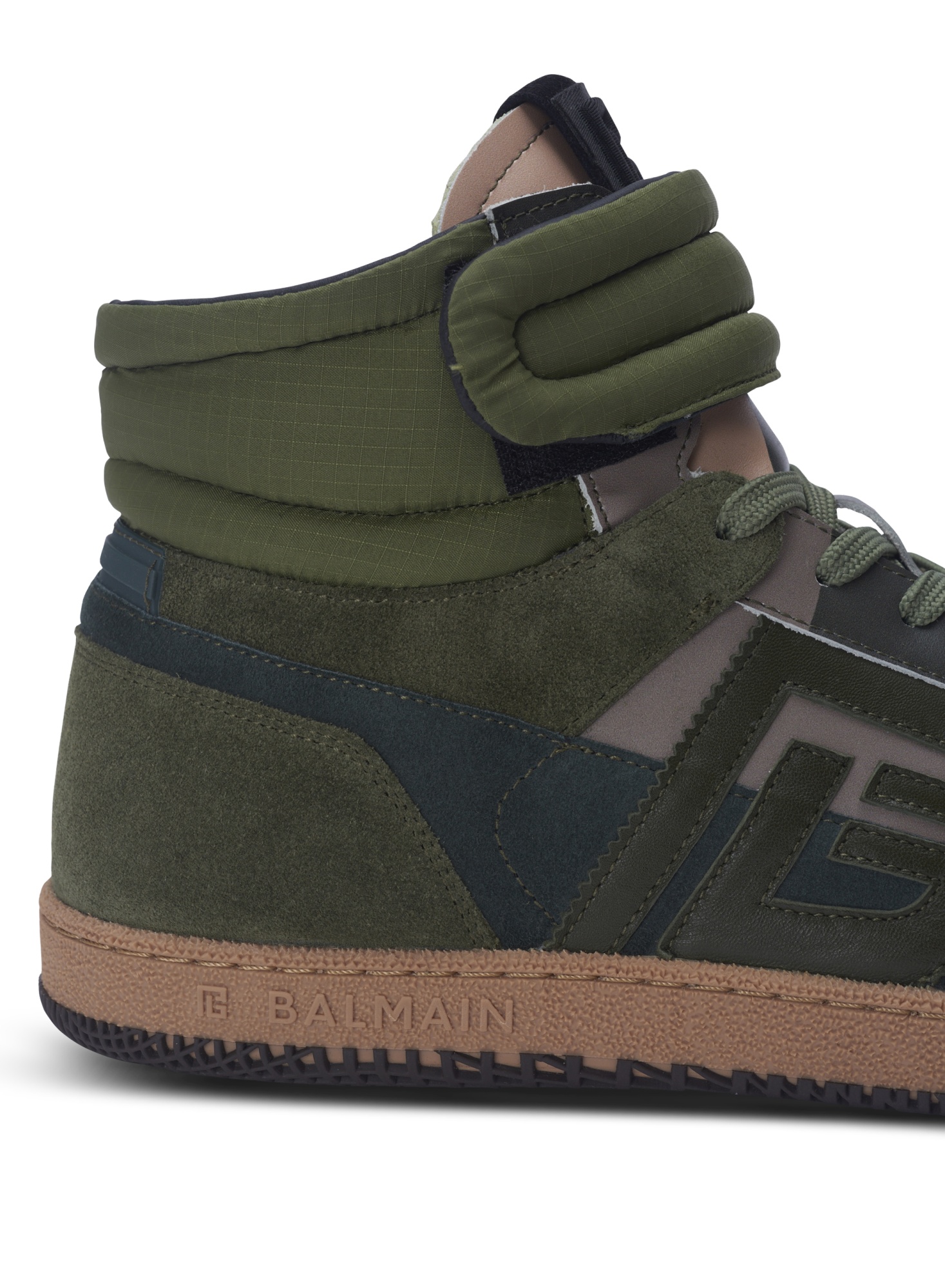 Shop Balmain Swan Mid-top Trainers In Calfskin And Suede In Black