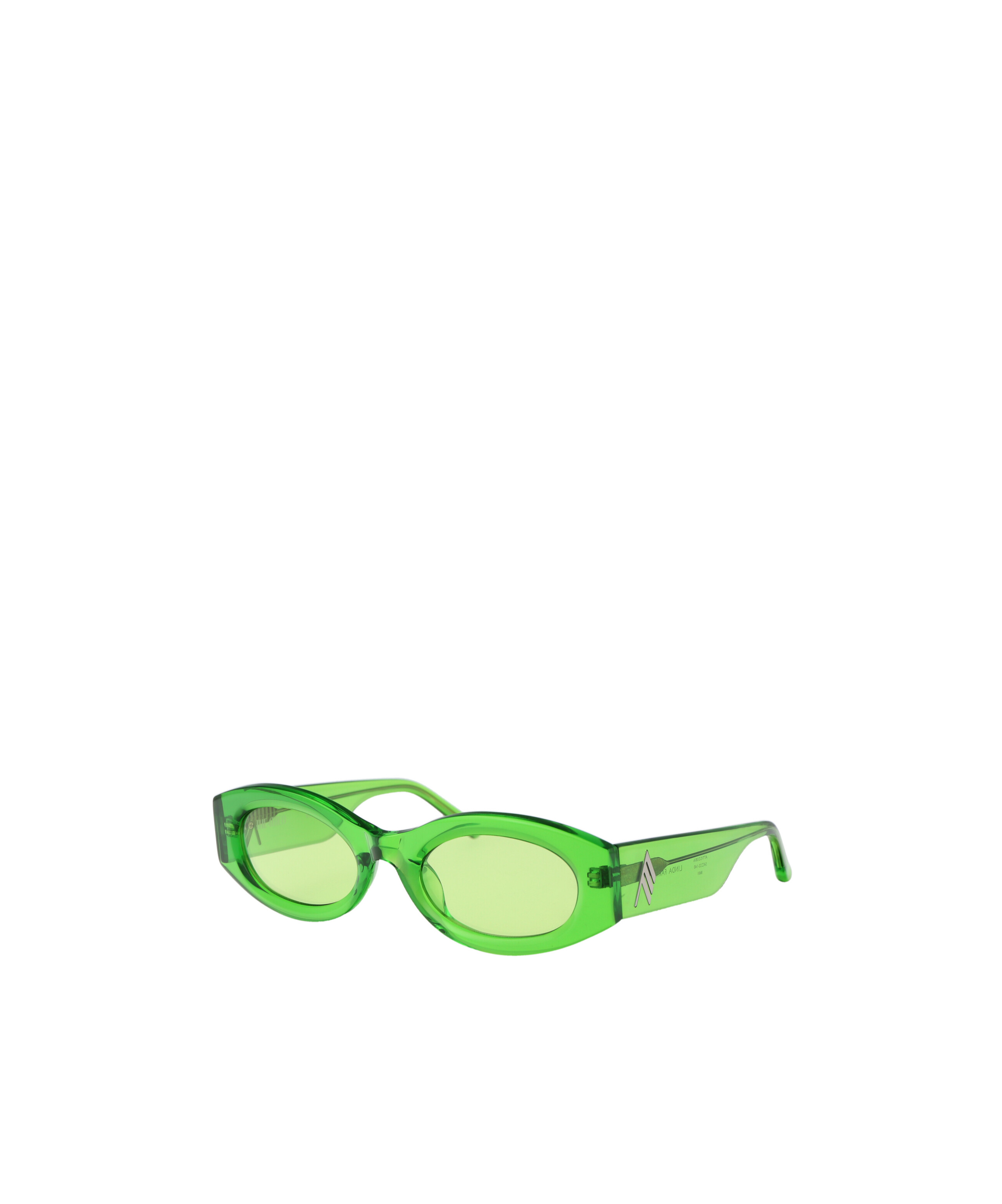 Attico X Linda Farrow Berta Oval Sunglasses In Green