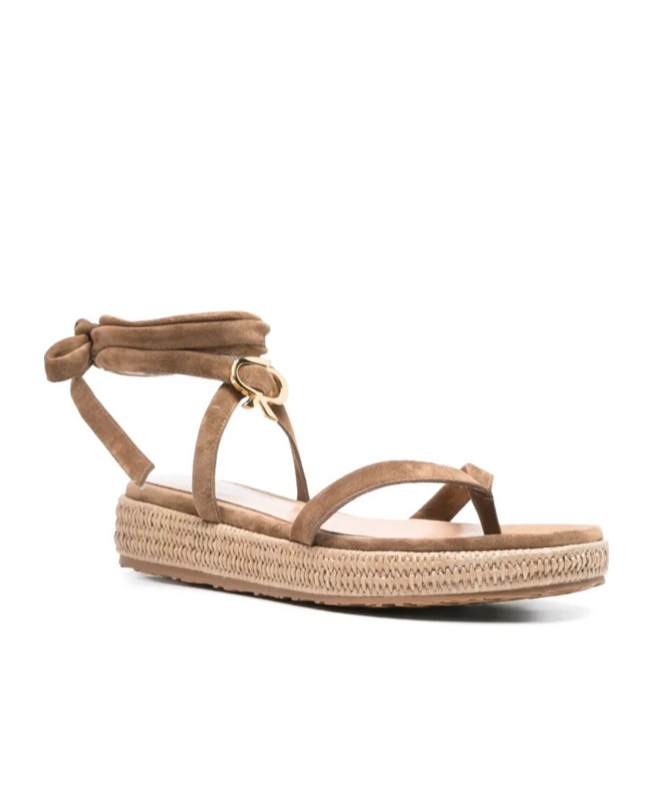 Gianvito Rossi Suede Espadrilles In Brown