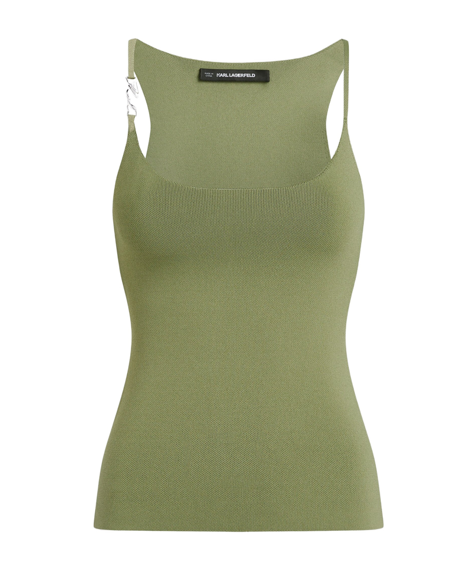 Shop Karl Lagerfeld Knitted Tank Top In Green