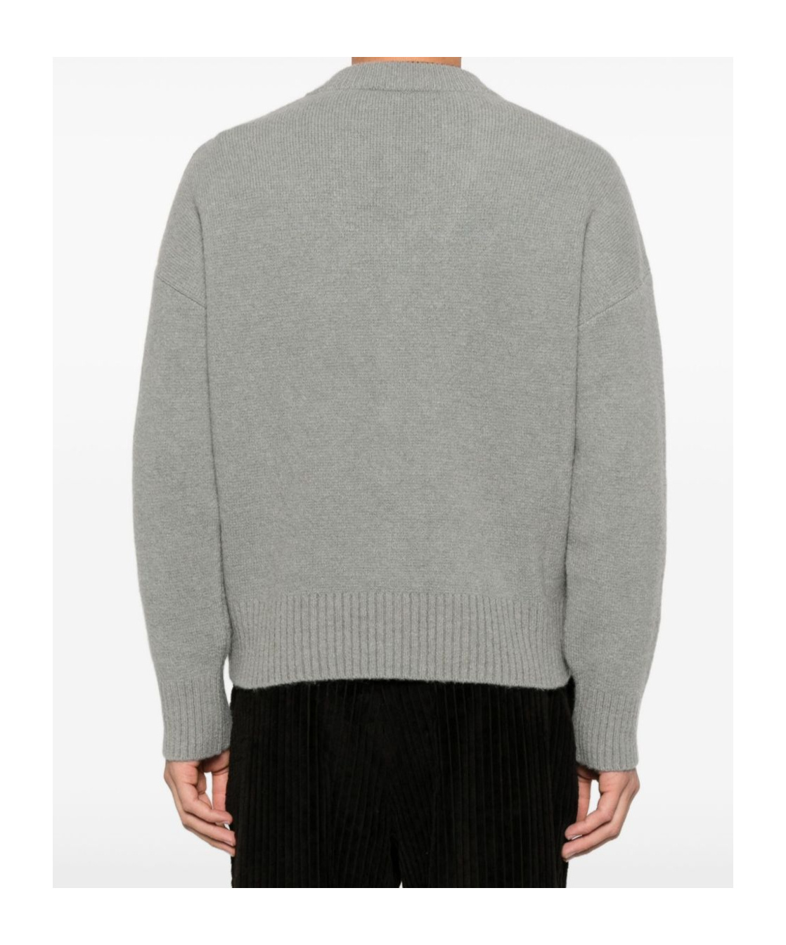 Ami Alexandre Mattiussi Ami Paris Ami Paris De Coeur Wool Cardigan In Gray