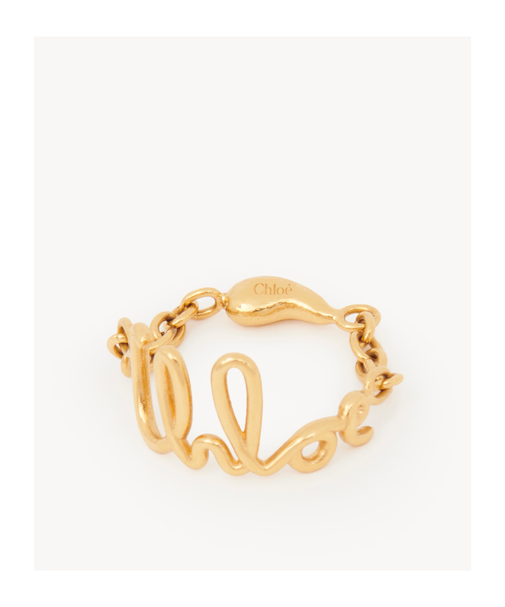 Chloé Iconic Logo Ring In Yellow