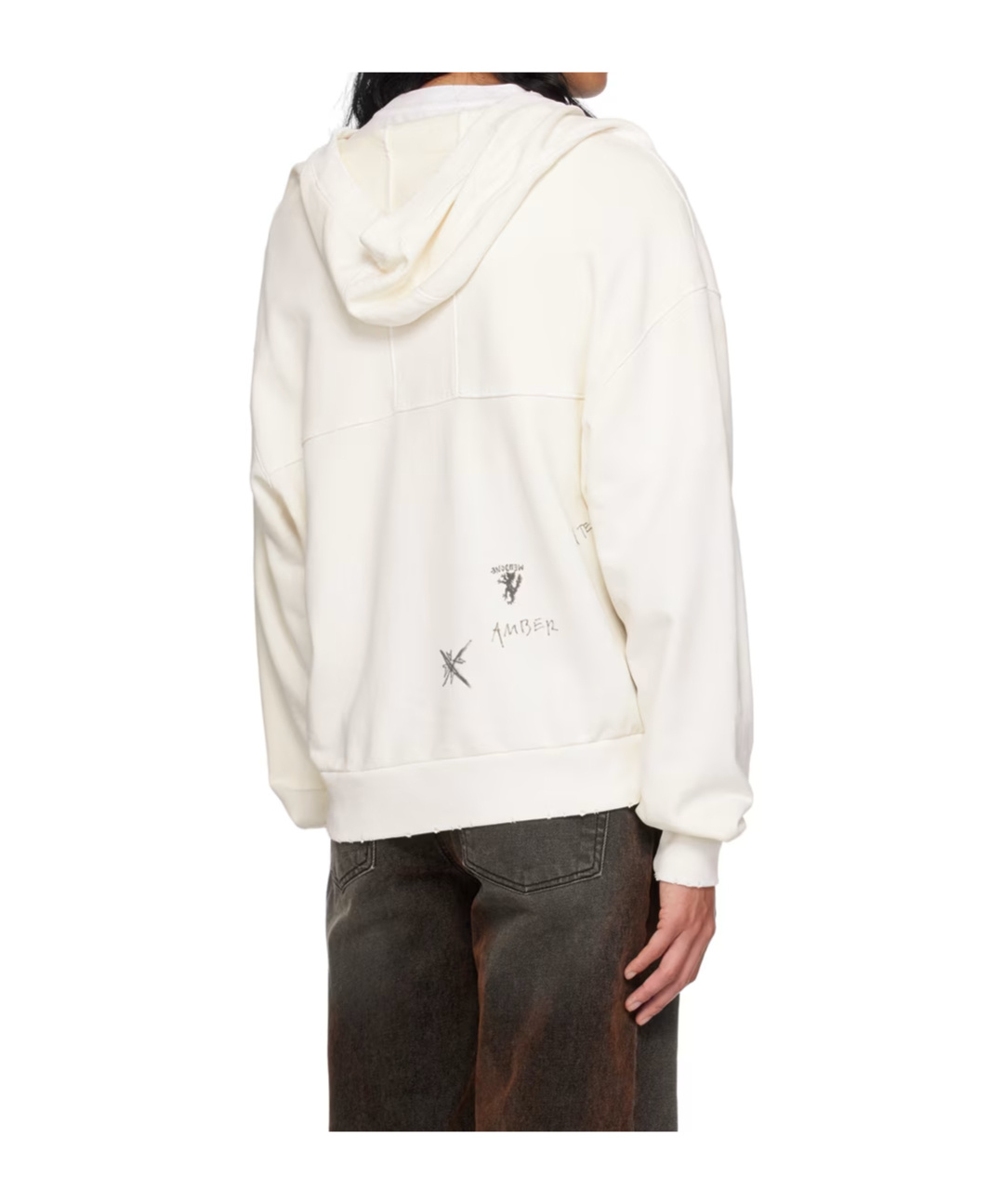 We11 Done Logo Hooded Sweater In White
