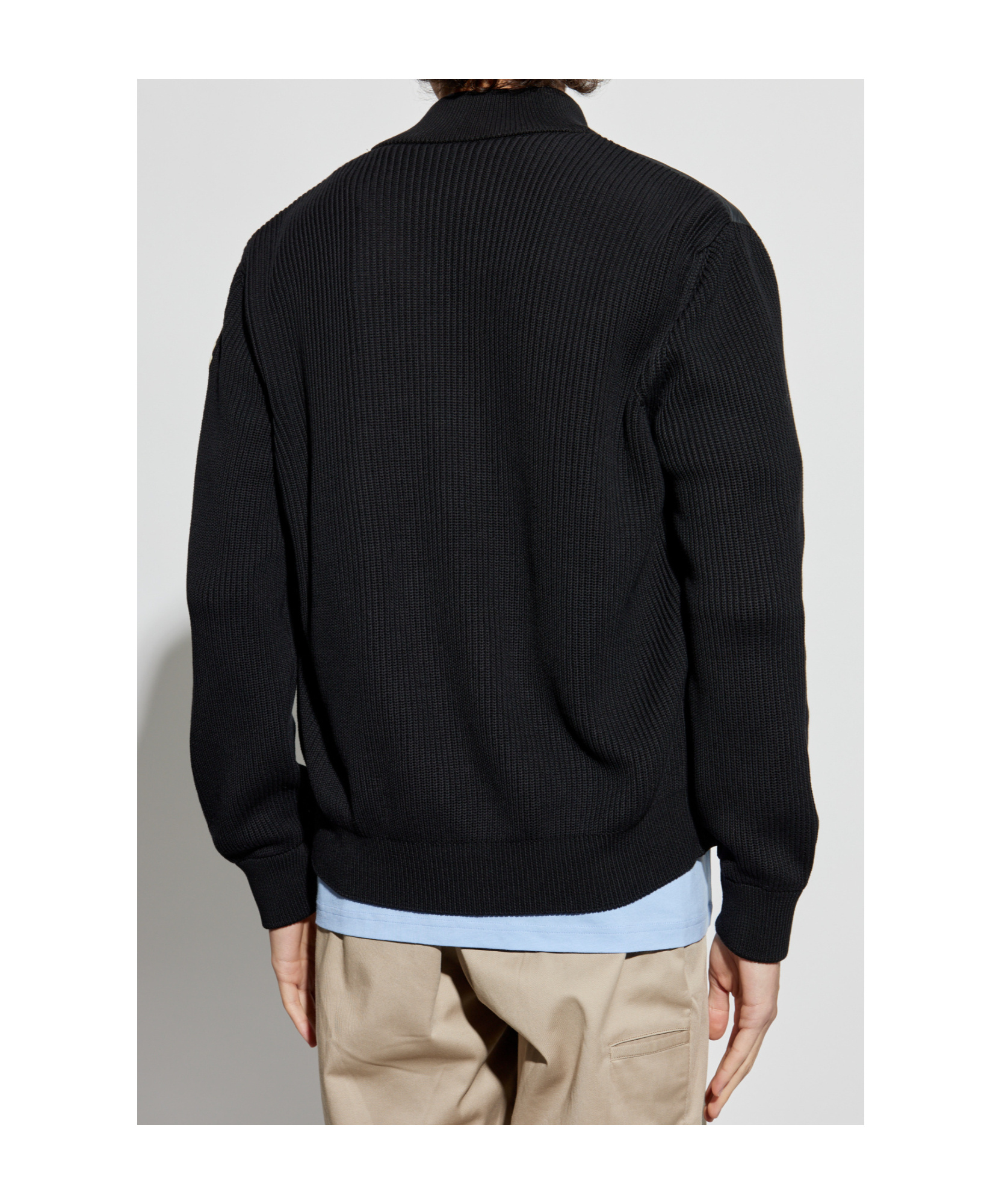 Moncler Zippered Cardigan In Black