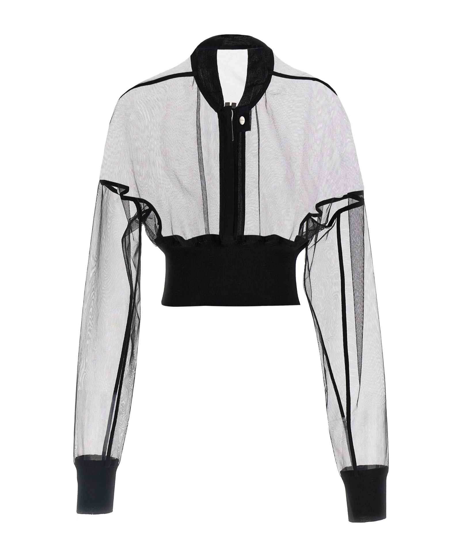 Rick Owens Womens Black Flight Cropped Woven Jacket In Black
