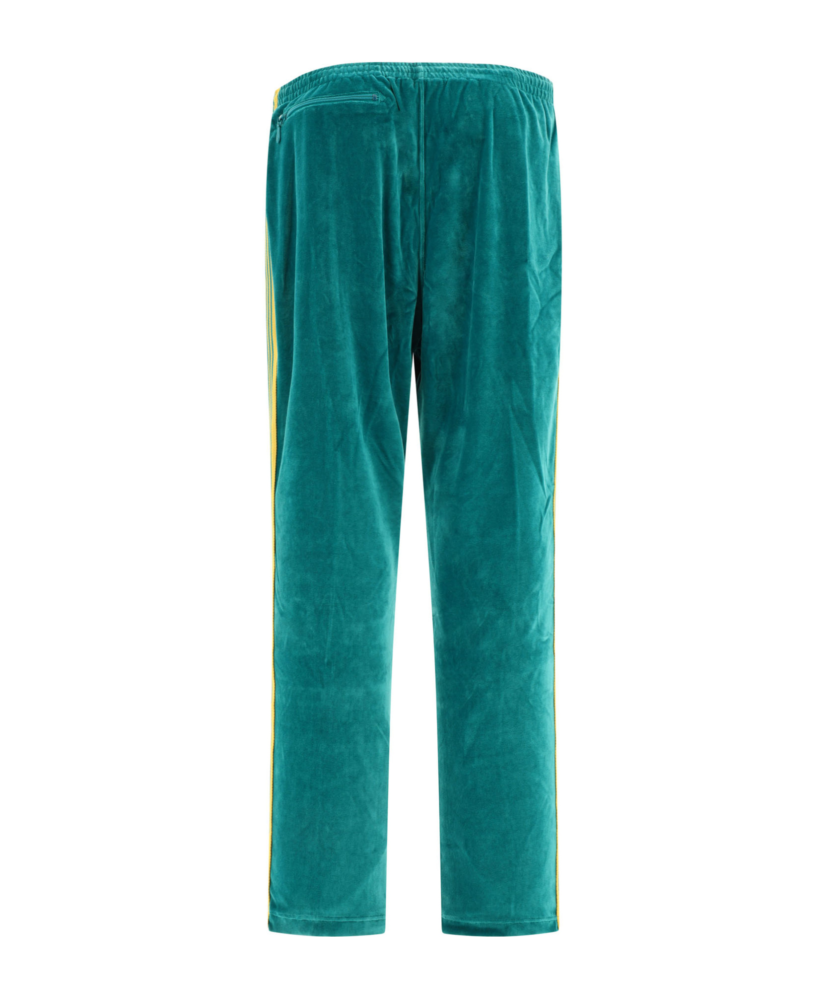 Needles Track Velvet Trousers Elastic Waistband In Green
