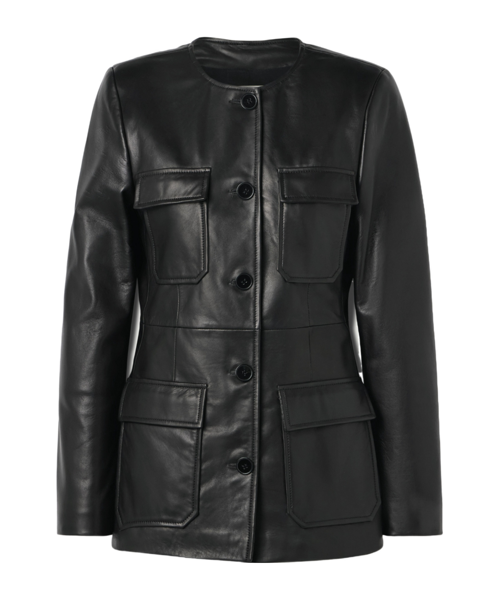 Nour Hammour Vernes Leather Jacket In Black