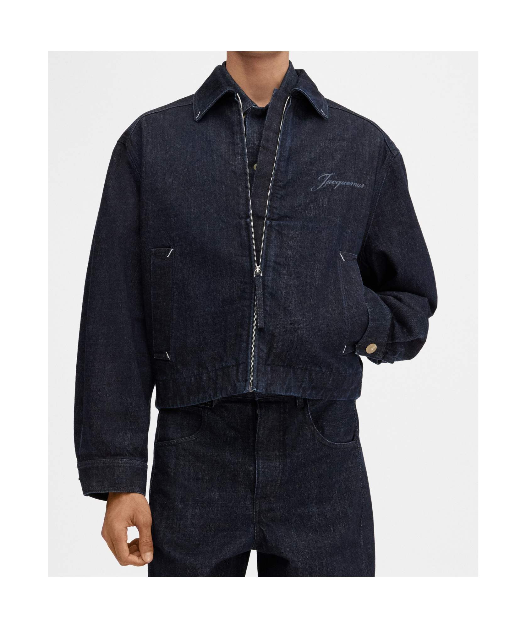 Jacquemus Lapel Long Sleeve Casual Jacket In Blue
