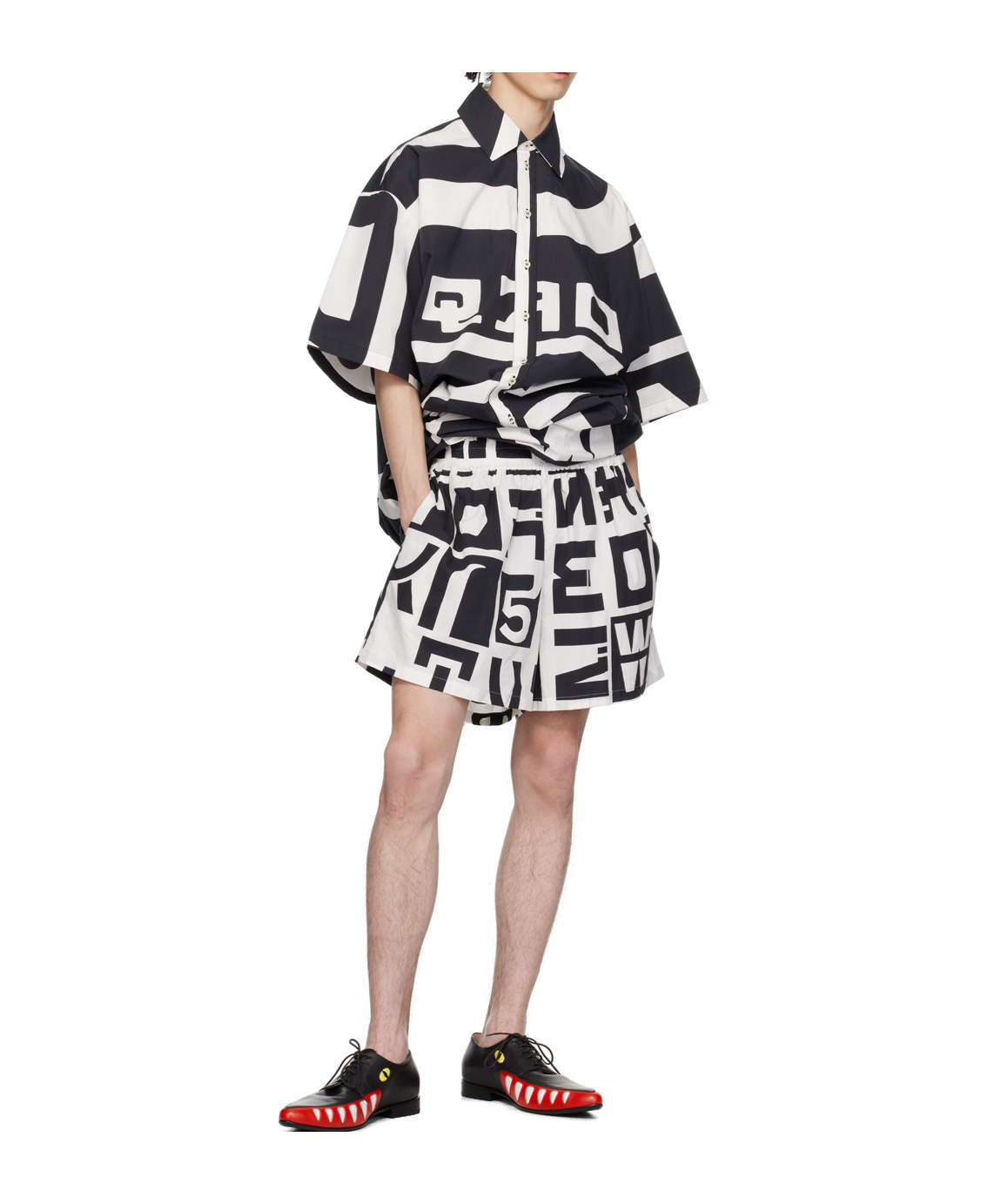 Walter Van Beirendonck Shirt Combi Shorts Playsuit In Multi