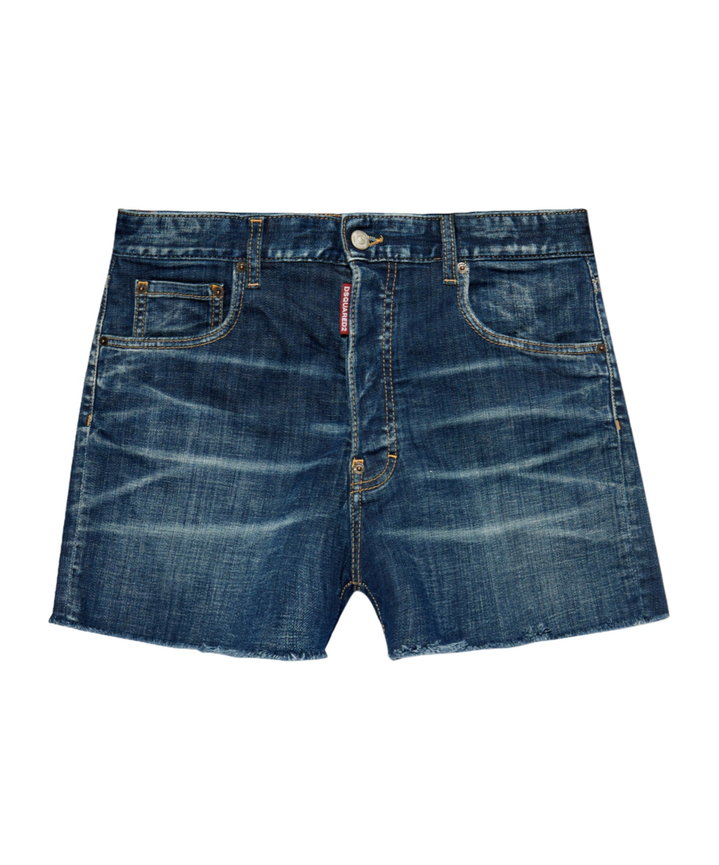 Dsquared2 Vintage Effect Denim Shorts In Blue