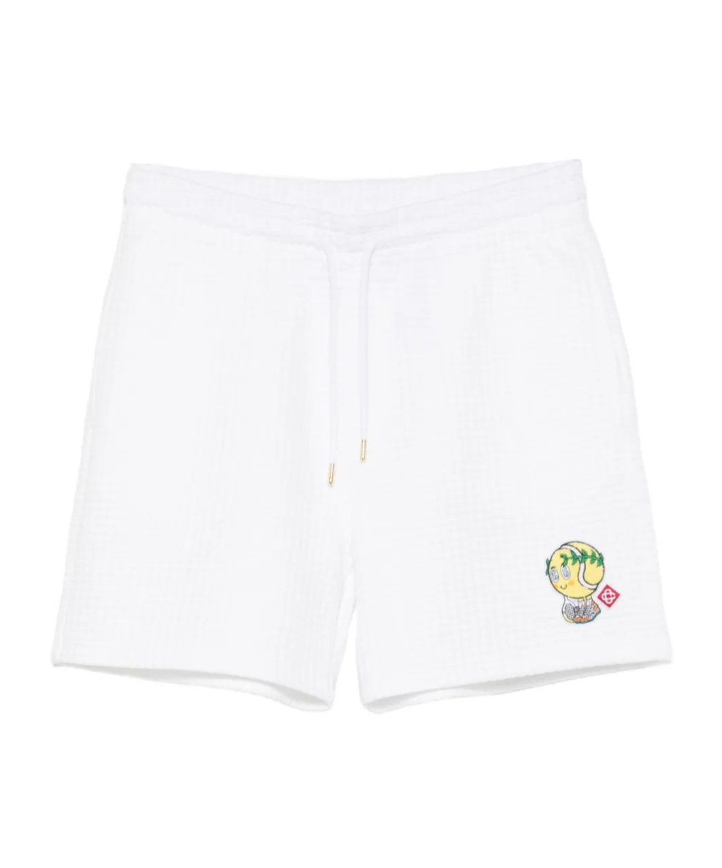 Casablanca Tennis Mascot Quilted Sweatshorts In White