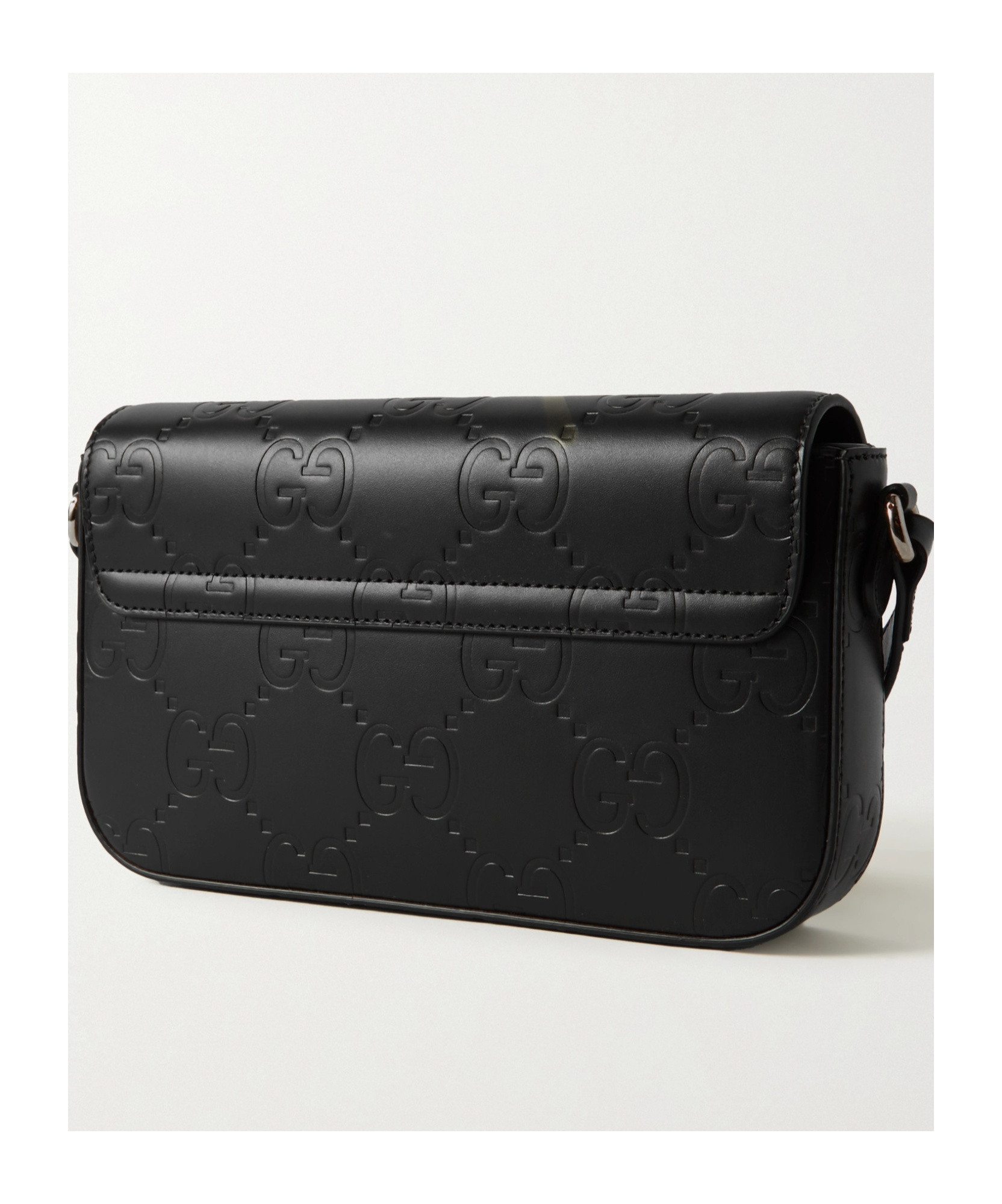 Gucci Gg Mini Leather Crossbody Bag In Black