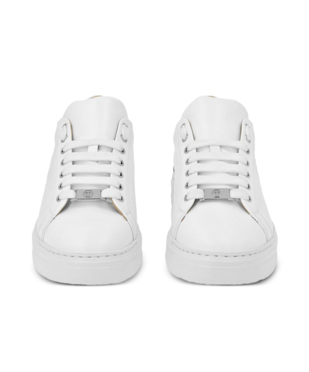 PHILIPP PLEIN EMBOSSED LEATHER SNEAKERS 