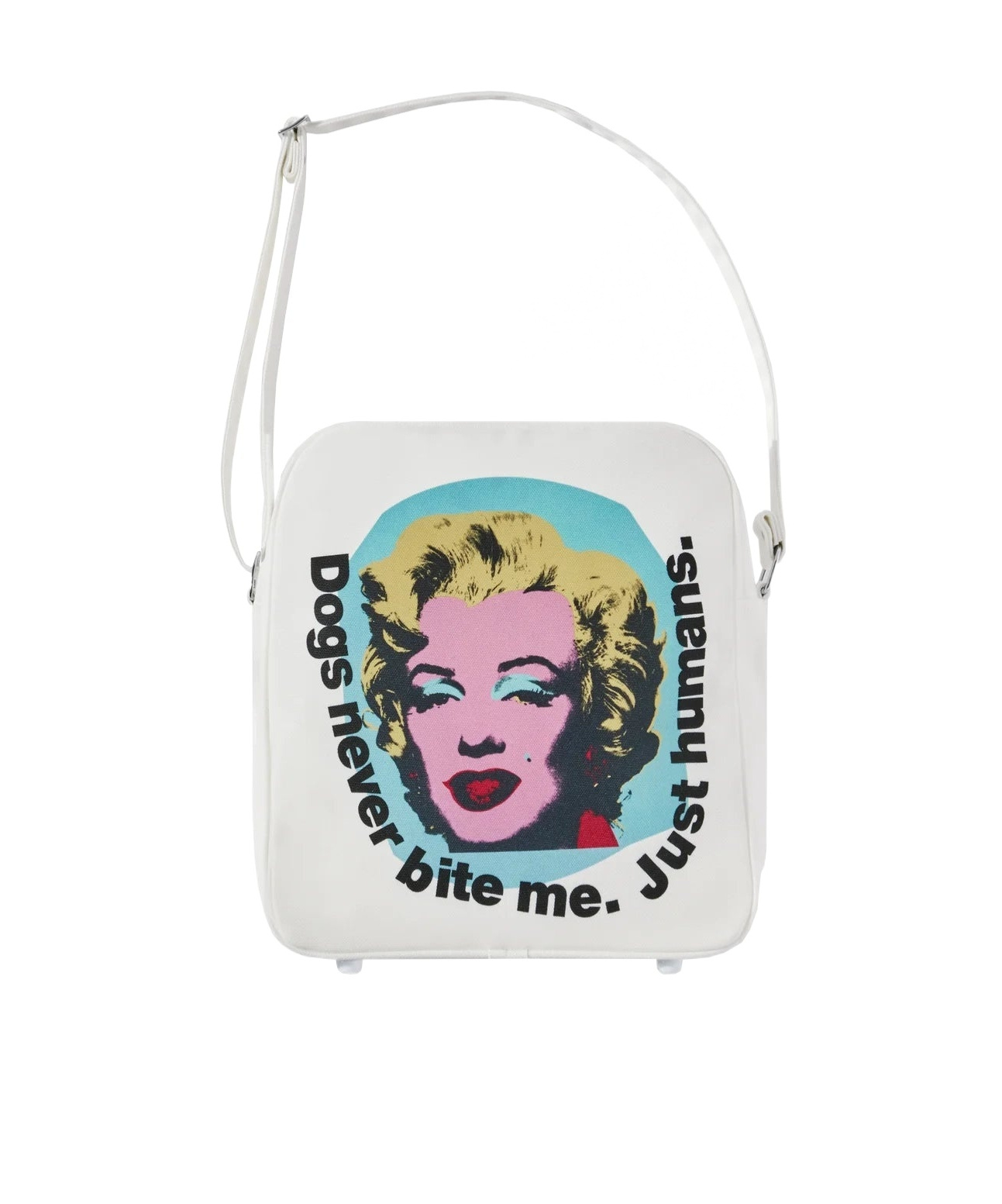 Comme Des Garçons Zipper Shoulder Bag In White