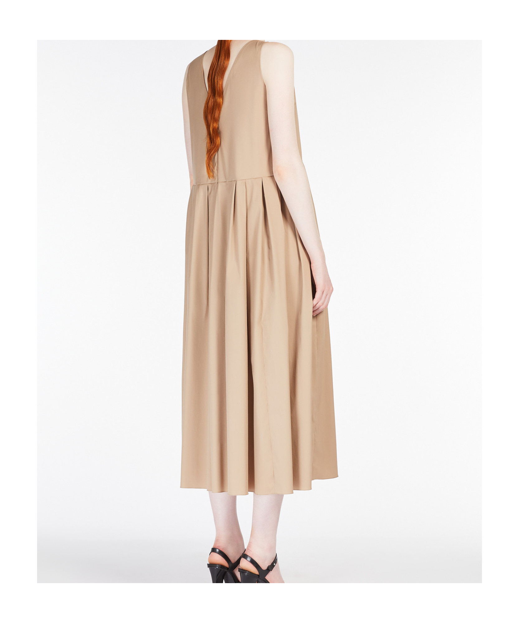 Max Mara Round Neck Sleeveless Dress In Nude