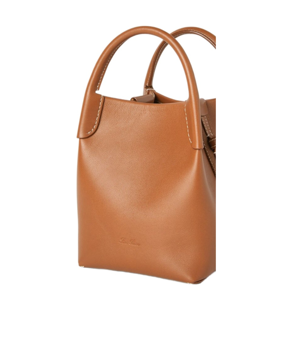 Loro Piana Bale Mini Logo Shoulder Bag In Warm Tan