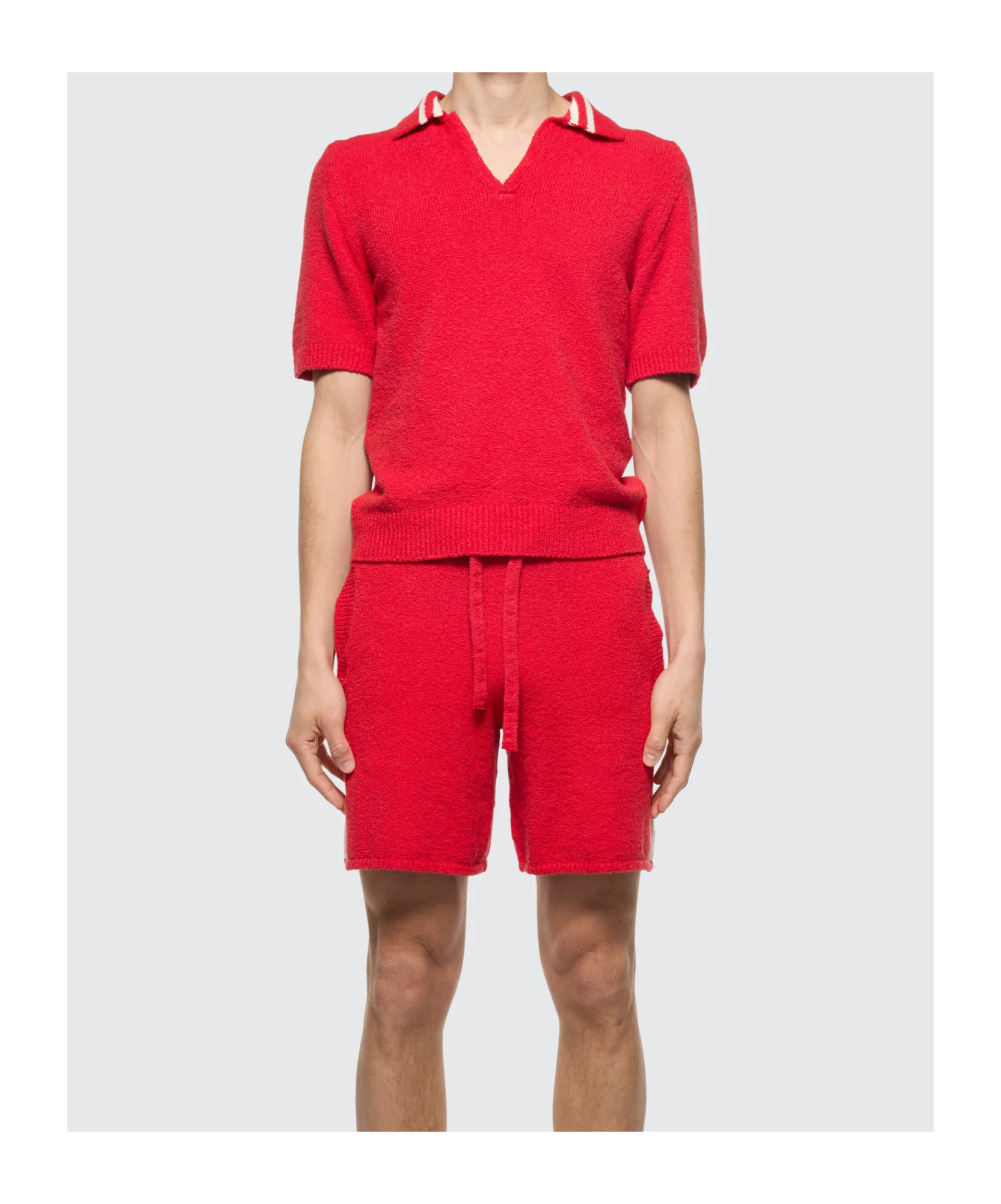 Laneus Polo In Filato Di Cotone In Red