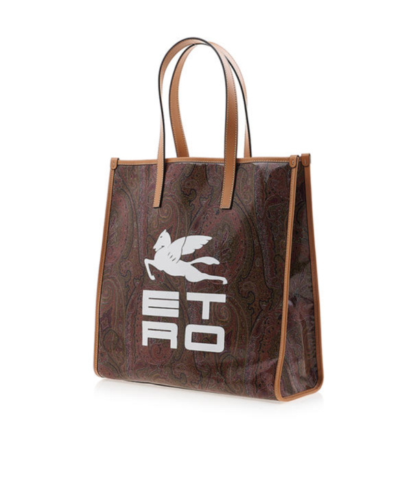 Etro Logo-print Tote Bag In Multicolor