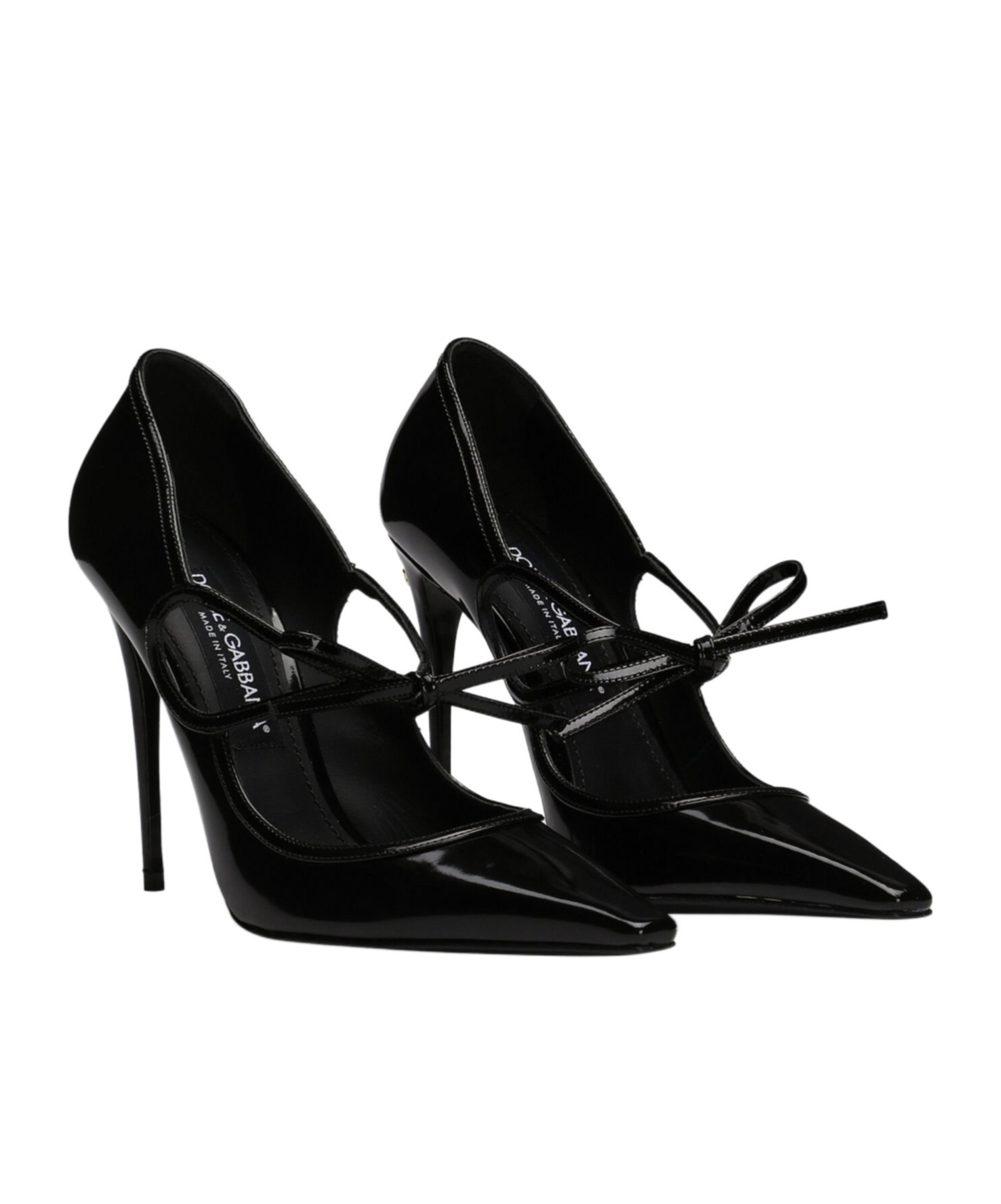 Dolce & Gabbana Mun Bow-embellished Patent Leather Pumps In Black
