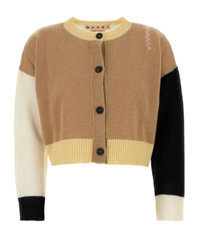 Marni Women's Multicolor Cashmere Oversize Cardigan | Size It 38 | Cdmd0393q0ufx385 Color Blw74 In Brown