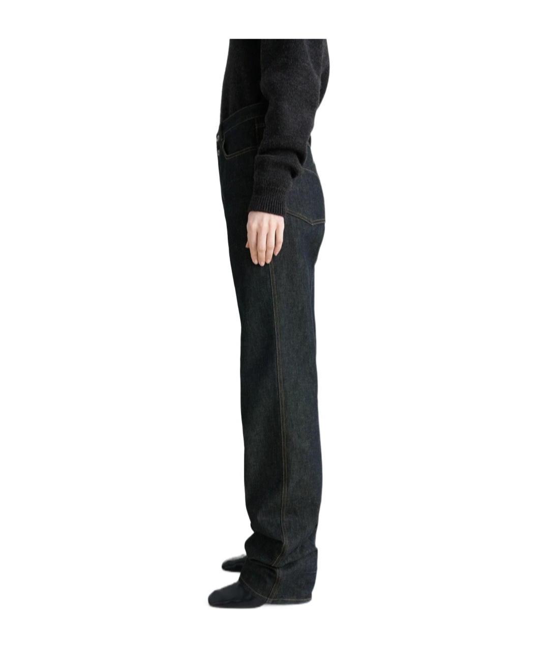 Lemaire High Waisted Straight Pants In Black