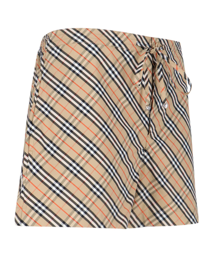 Shop Burberry Vintage Check Shorts In Nude