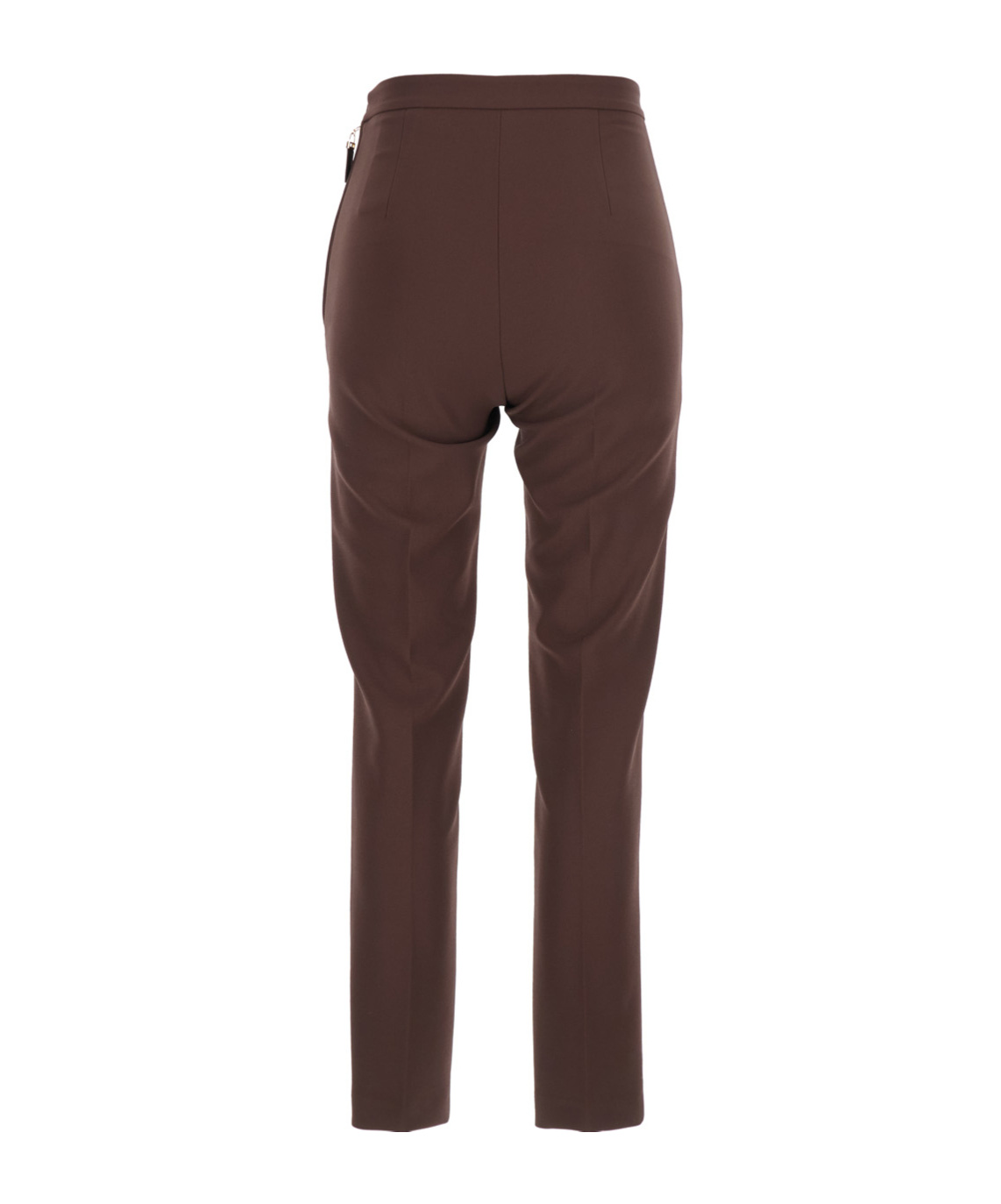 Elisabetta Franchi Cropped Trousers With Belt Loops And Buttoned Pockets In Brown