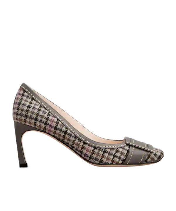 Roger Vivier Trompette Pumps In Fabric In Gray