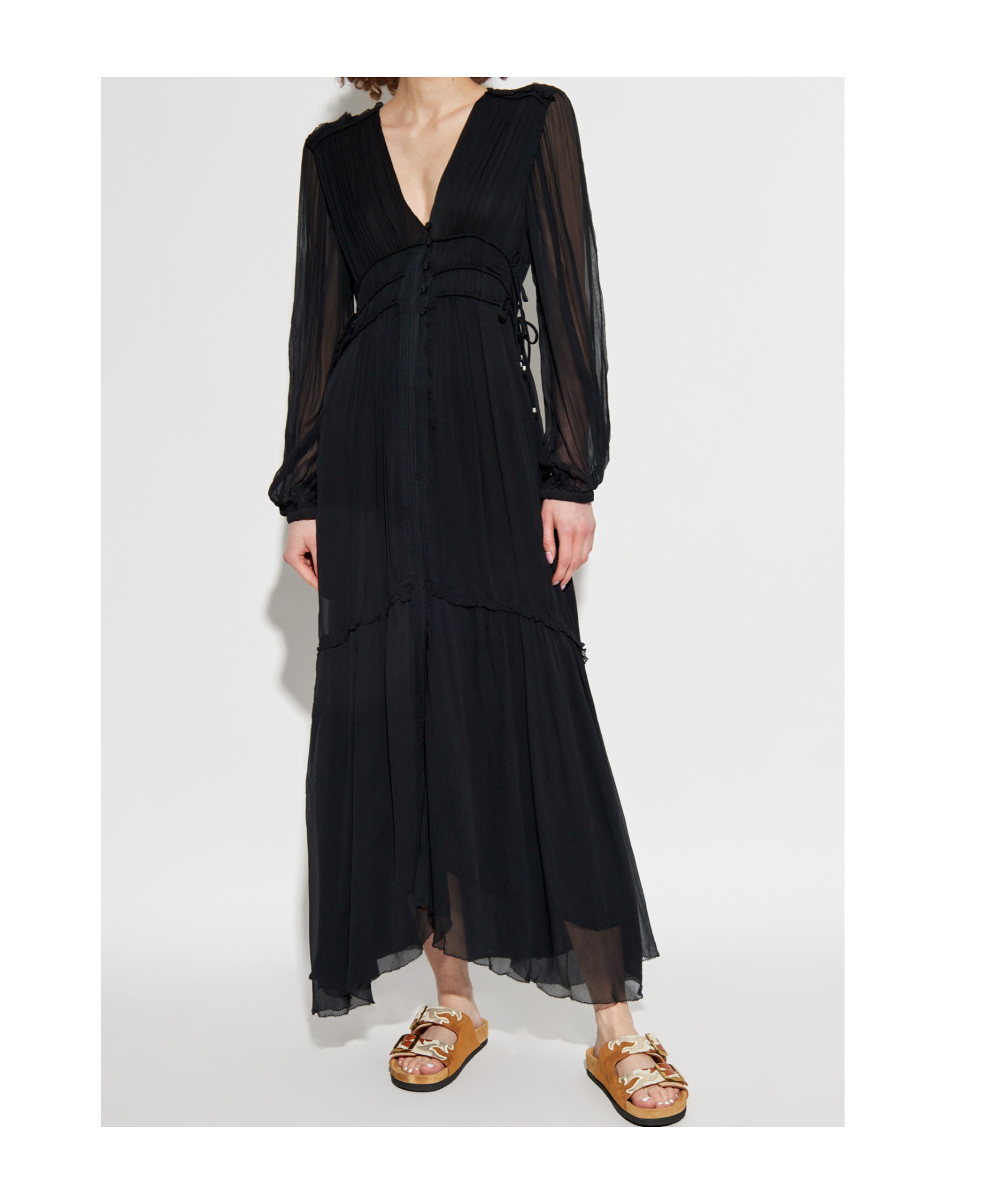 Isabel Marant Étoile Amara V-neck Maxi Dress In Black