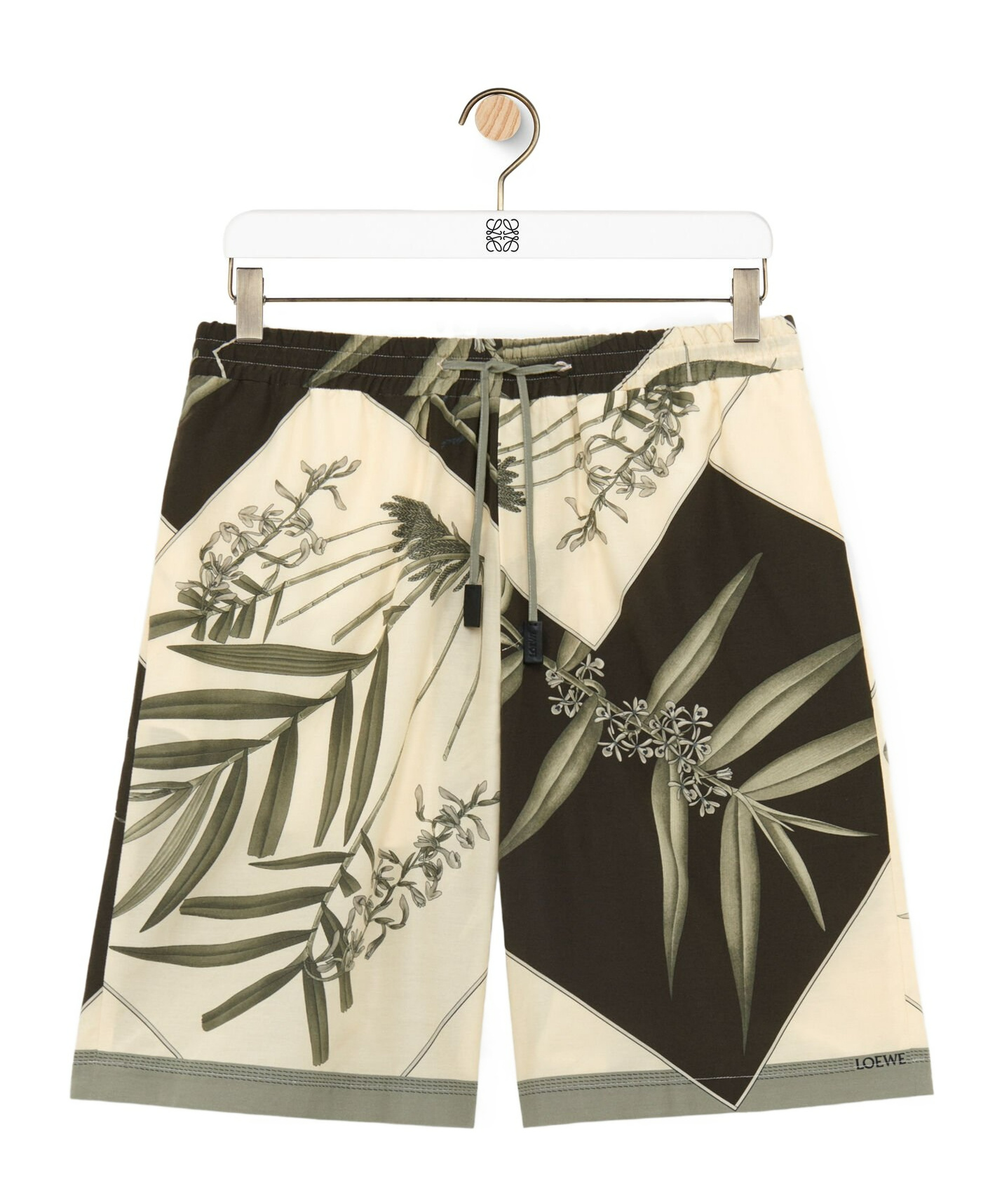Loewe Shorts In Cotton And Silk In Brown