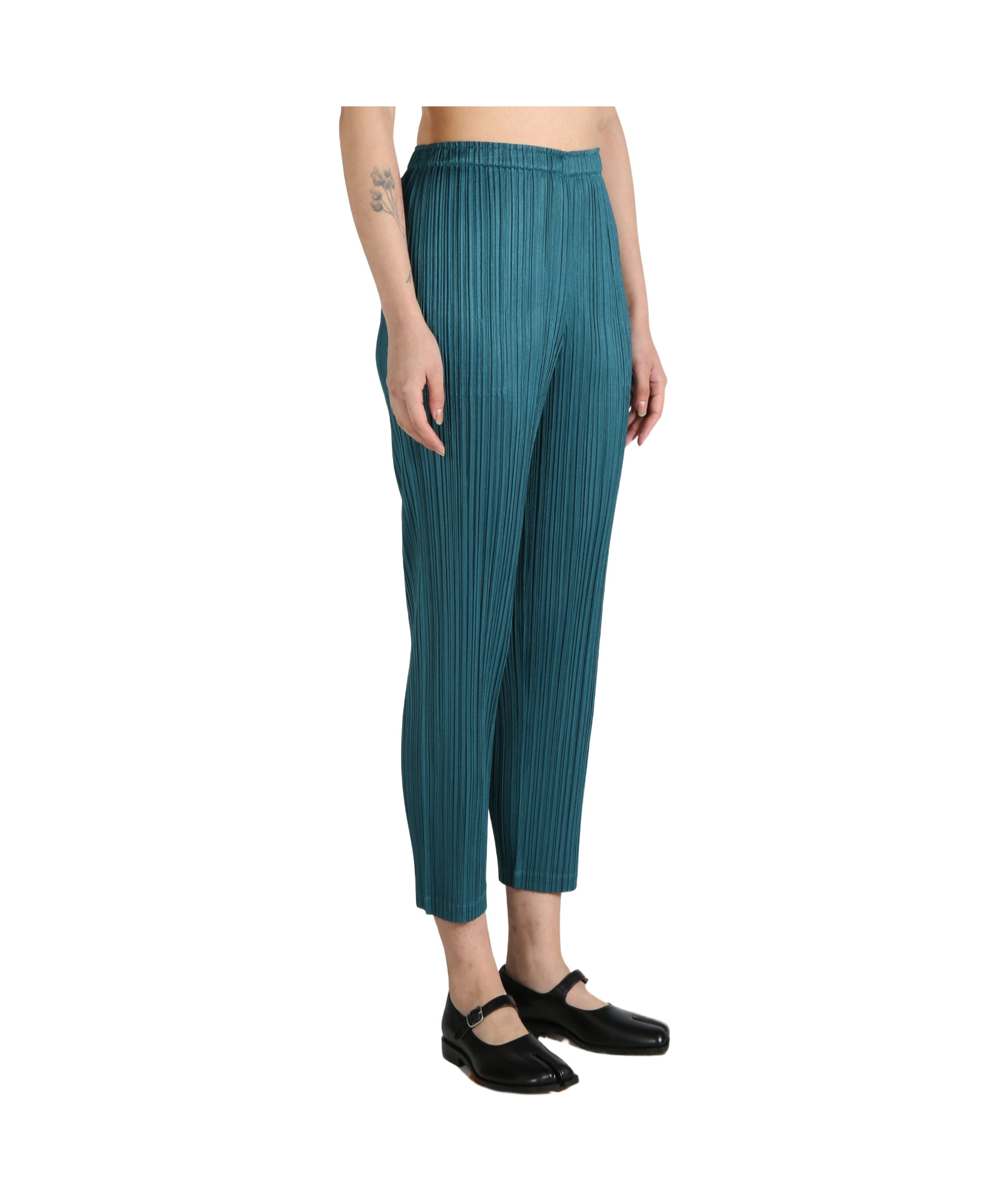 Shop Issey Miyake Pleated Trousers In Blue