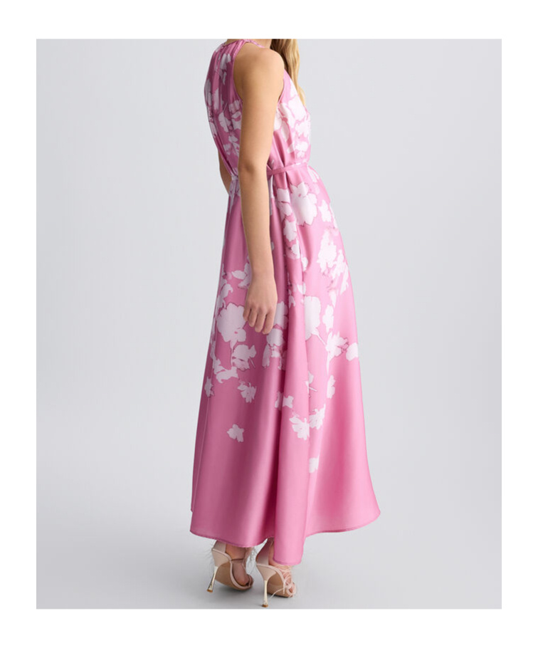 Liu •jo Printed Satin Dress In Pink